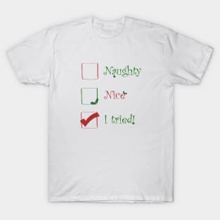 Naughty? Nice? - I tried! T-Shirt